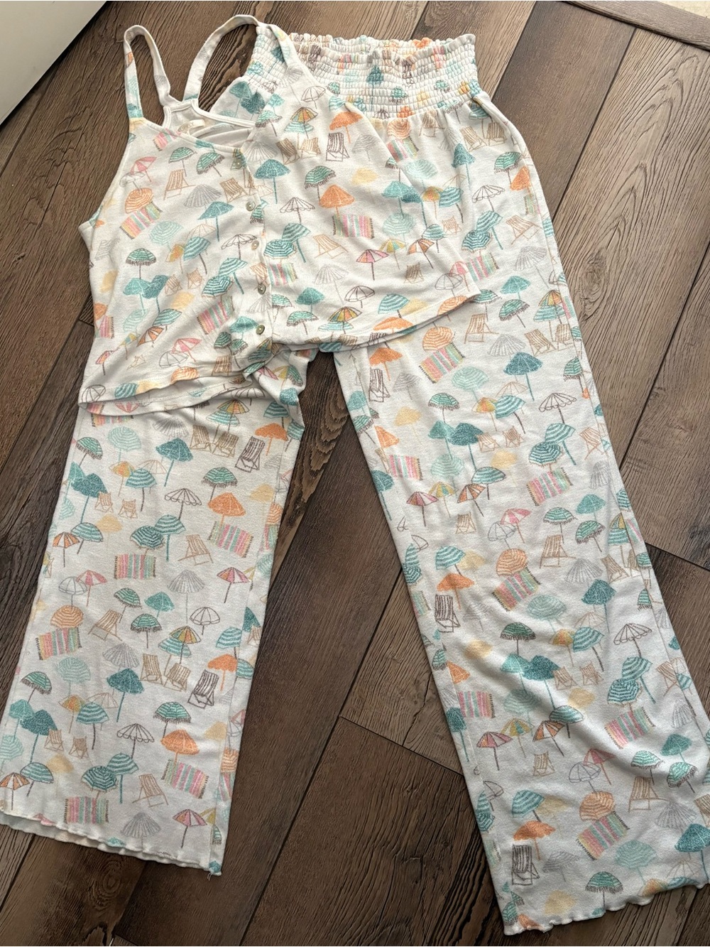 Z Supply Beach Print Pajama Lounge Set XS Top M Pants Coastal